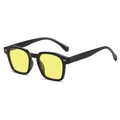 Gafas de sol cuadradas retro con montura negro brillante y lentes amarillas - Montura Negra Lentes Amarillas
