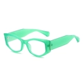 Fashionable mint green cat eye sunglasses with trendy transparent polygon resin frames - Jelly Green Frame