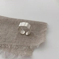 Minimalist silver S925 sterling silver open ring with wavy scalloped edge design - S925 Silver Wave Open Ring (J2674)