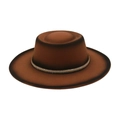 Brauner Vintage-Wollfilzhut mit Verlaufsrand und dekorativem Metallgeflecht-Hutband - Khaki (Mittleres Geflecht)
