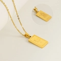 18K goud vergulde roestvrijstalen ketting met konijn sterrenbeeld en Boeddha hanger - Konijn Stijl (ZYG1025-兔)