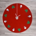 Gonna per albero di Natale rossa da 98cm con decorazioni a cuore e gnomo con nastri - Gonna Albero Gnomo Senza Volto Rosso Cuore / Rosso