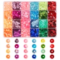 Scatola da 24 scomparti con paillettes rotonde colorate per lavori artigianali fai-da-te - Scatola 58