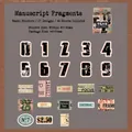 Set adesivi washi vintage con numeri ed etichette per scrapbooking decoro oro 46 pezzi - Carta Washi / 46 Pezzi / Frammenti di Sceneggiatura