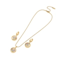 Goldenes Schmuckset aus 316L Edelstahl mit runden Evil-Eye-Anhängern und bunten Steinen - Rundes Augenstil (1#) / Gold