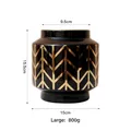 Grande vaso in ceramica nero e oro con motivo geometrico, altezza 15,5 cm - Vaso Geometrico Oro Nero 13434-16 Grande