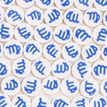 Perline di argilla polimerica bianca con simbolo zodiacale Vergine blu per DIY - Vergine