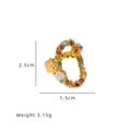Gold stainless steel ring with multicolored beads, size 2.5cm by 1.5cm, 3.15g weight - Oval Hammered (TR0015) / Gold