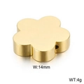 Colgante de flor dorada de cinco pétalos en acero inoxidable, ancho 14mm peso 4g - 14mm / Dorado (KLJ2617-Z)