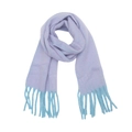Chunky loop yarn scarf with pastel purple and blue gradient knit and tassel details - Light Purple Gradient