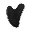 Polished black obsidian heart-shaped gua sha tool for facial and eye massage therapy - 80*55*6mm / Obsidian