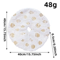 Mini 40cm white faux fur Christmas tree skirt with golden foil stars and ball patterns - N1-42 Christmas Ball Print