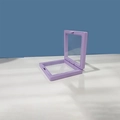 Hellviolette quadratische Schwebe-Schmuckschatulle mit transparenter PE-Folie für Ringe - 7*7*2cm / Hellviolett