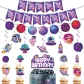 Space theme birthday party decoration set with galaxy banners and astronaut swirl charms - Full Decoration Set