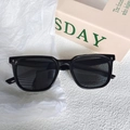 Classic black square children's sunglasses with silver star rivets and UV protection - Black