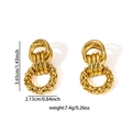 Modern 18k gold plated stainless steel twisted drop earrings with dimensions and weight - E0713 (Gold/Twisted Beaded Hoop)