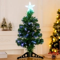 Mini green fiber optic Christmas tree with blue lights and a glowing top star - 60CM Normal Fiber Optic Tree With Top Star Plug-in Type