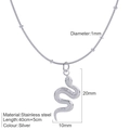 Silberne Edelstahl-Schlangenhalskette mit minimalistischem Schlangenknochen-Ketten-Design - Stahl-Schlangen-Halskette (S1)
