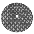 Dunkelgraue Weihnachtsbaumdecke mit weißen Schneeflocken aus weichem Plüschstoff - Grauer Jacquard Schneeflocken-Stil