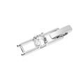 Silver folding clasp with sparkling round zircon stone for DIY bracelet and necklace - Silver with Clear Zircon Extension Clasp