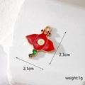 Macro detail of red ray pendant showing 2.1cm width and 2.3cm height measurements - Red Stingray