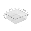 Dettaglio dell'organizzatore in PET trasparente di 15,3x15,3x5,2cm per cassetti e frigo - N. 2 15,3x15,3x5,2cm