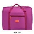 Borsa da viaggio pieghevole impermeabile color rosso vino con tasca frontale zip - Borgogna
