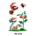 TH-372 Waterproof tattoo sticker with colorful cartoon snake and plant designs - Th-372 / 210*148mm