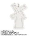 Moule en silicone moulin à vent pour déco gâteaux, 10,5x6,8cm, poids de 40g environ - No.2 Moulin à vent 3D / Gris