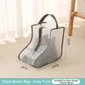 Houndstooth dust bag for short boots with zipper and handle, 28x28x20cm size - Short Boot Bag Grey Border