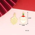 Detail view of Santa Claus enamel pendant with dimensions 23x14mm and 1.5g weight info - 1 Santa Claus
