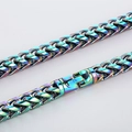 Cadena de dragón de acero de titanio arcoíris con cierre seguro para estilo hip-hop - 10mmx23cm (Pulsera) / Colorido