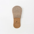 Neutral khaki cotton half socks for women, shown on supportive packaging card - One Size / Khaki