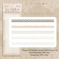 Vintage floral lace border PET stickers set with 40 waterproof decorative strips for journals - Moonlight Glimmer