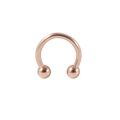 Rose gold circular barbell piercing jewelry for septum and ears on a white background - Horseshoe Ring / Rose Gold
