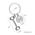 Portachiavi con mini manubrio e bilanciere in acciaio inossidabile lucido per fitness - Manubrio / Argento