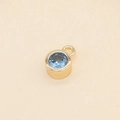 Pendentif fleur en or 14k avec zircon bleu rond pour la création de bijoux DIY - Bleu clair