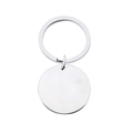 Polished stainless steel round blank keychain for laser engraving and custom DIY pet tags - Single Round Tag / Silver