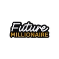 Spilla smaltata nera con scritta Future Millionaire e bordo in metallo dorato - Stile Future Millionaire (QHXZ1323)