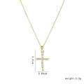 Gold cross pendant necklace with sparkling cubic zirconia measuring 3.6cm by 2.05cm - Gold White Zircon Cross (1521)