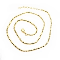 Polished gold 45cm ball bead and ring necklace with lobster clasp and extension chain - Long Bead Chain 2