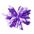 Handmade purple curly grosgrain ribbon hair clips for kids on a clean white background - Light Purple