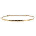 Minimalist gold skinny belt for women with sleek rectangular metal buckle and glossy finish - Gold