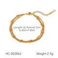 Dettaglio del bracciale a catena con perline in oro 18k e chiusura a moschettone - Stile Catena di Perle Multistrato (HC-B20062)