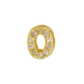 Classic 18k gold letter O pendant with sparkling cubic zirconia inlay for DIY necklace - Letter O