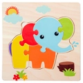 Cartoon elephant wooden puzzle for toddlers with colorful thick pieces for easy grip - Elephant (1大象JM)
