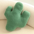 Minimalist green cactus shaped plush flower pillow on a beige sofa background - 40*35cm/0.33kg / Cactus