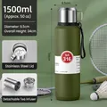 1500ml dark green 316 stainless steel vacuum flask for outdoor hiking and travel - 1500ml / Handle Lid + Carrying Rope / Dark Green