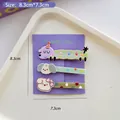 Three-piece cute cartoon dog hair clips in purple, green and polka dot beige resin - Purple Combo Set (3Pcs)