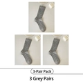 3er-Pack graue, gerippte hohe Socken in minimalistischer Dekoration, JK-Stil - 3 Paare - Grau